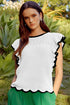 Crochet Eyelet Flounce Tank Top